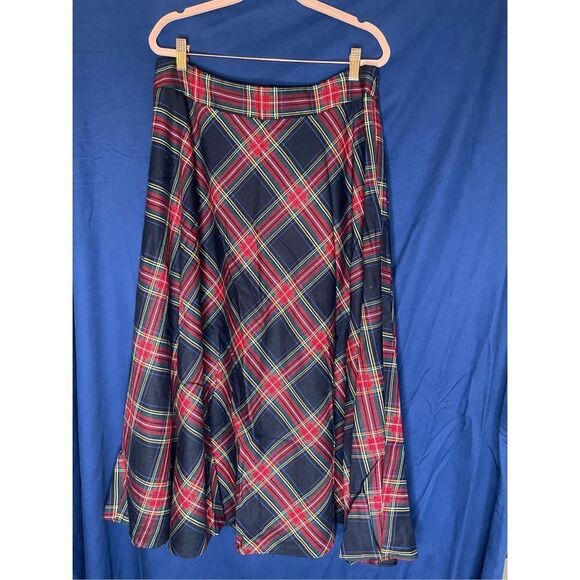 NWT Talbots Plaid A-Line Midi Skirt 14 - Picture 1 of 8